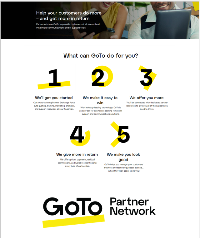 GoTo partner program page